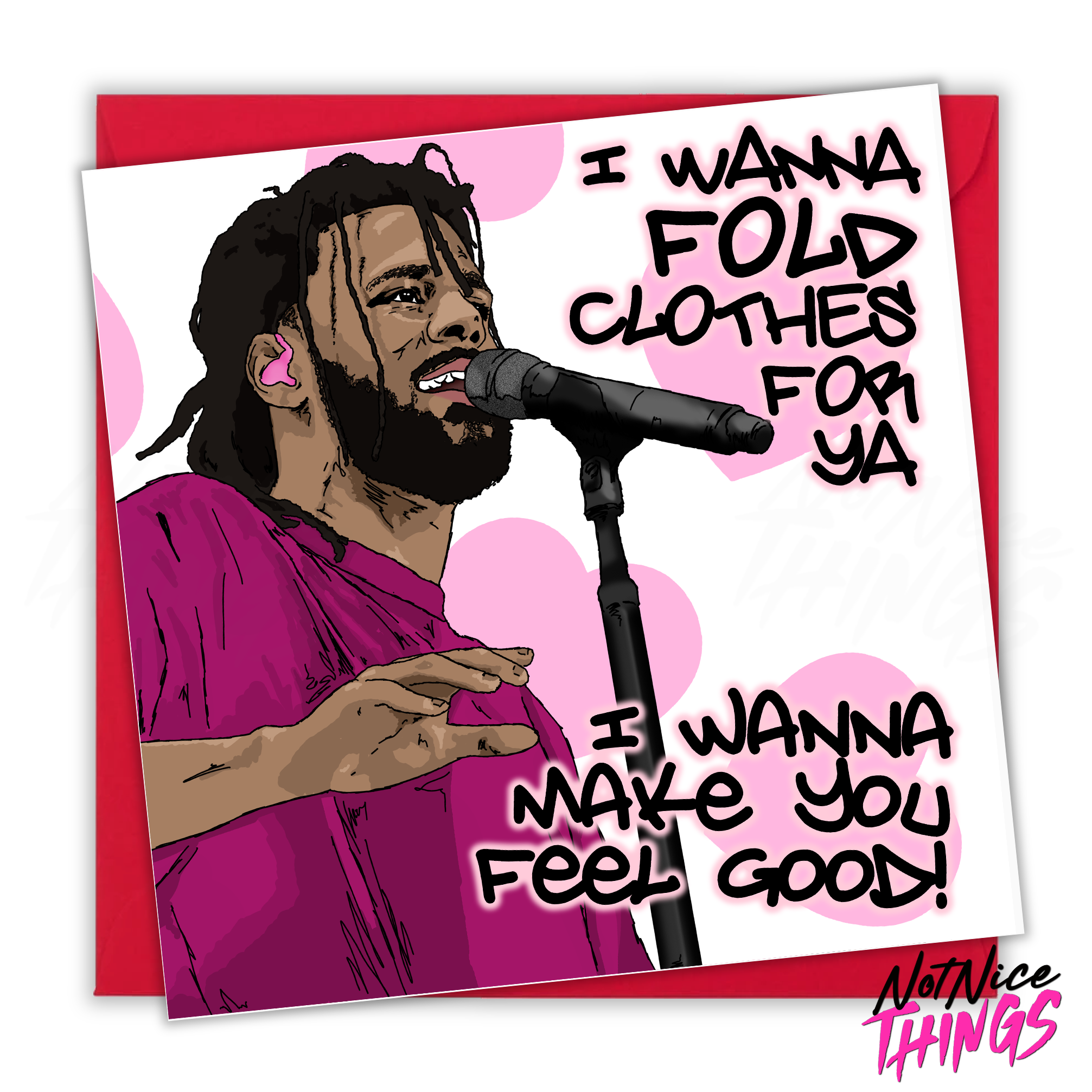 J Cole Valentines Day Card, Hip Hop Card, Rap Valentine's Card for boyfriend, for girlfriend, Fiance, Husband, Wife, Dreamville, Kendrick