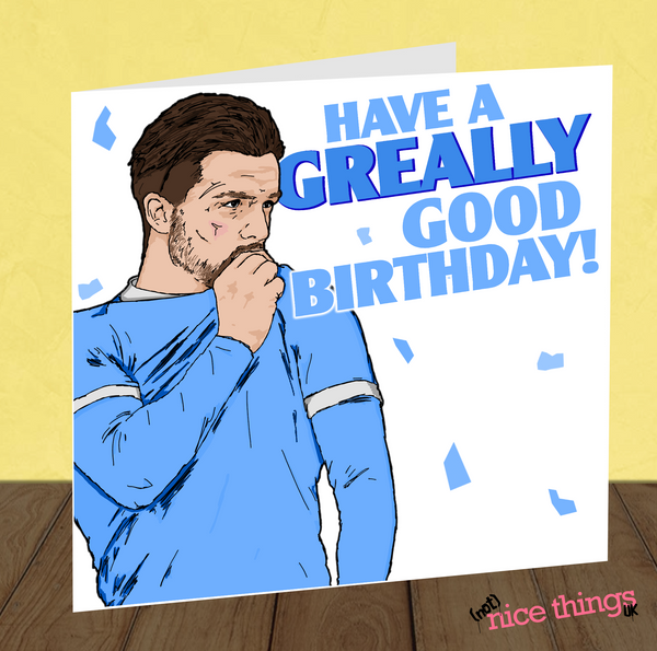 Jack Grealish Birthday Card, England Football Birthday Cards for Him, Football Birthday , Boyfriend, Dad, Brother, Manchester City