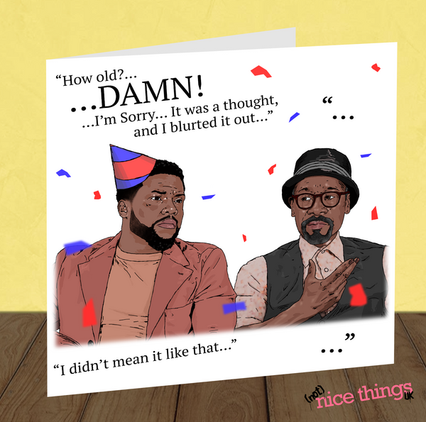 DAMN Funny Birthday Card, Kevin Hart Meme Birthday Cards, Don Cheadle Meme for Him,  Meme Gifts for Birthday, Birthday Card Meme, Him