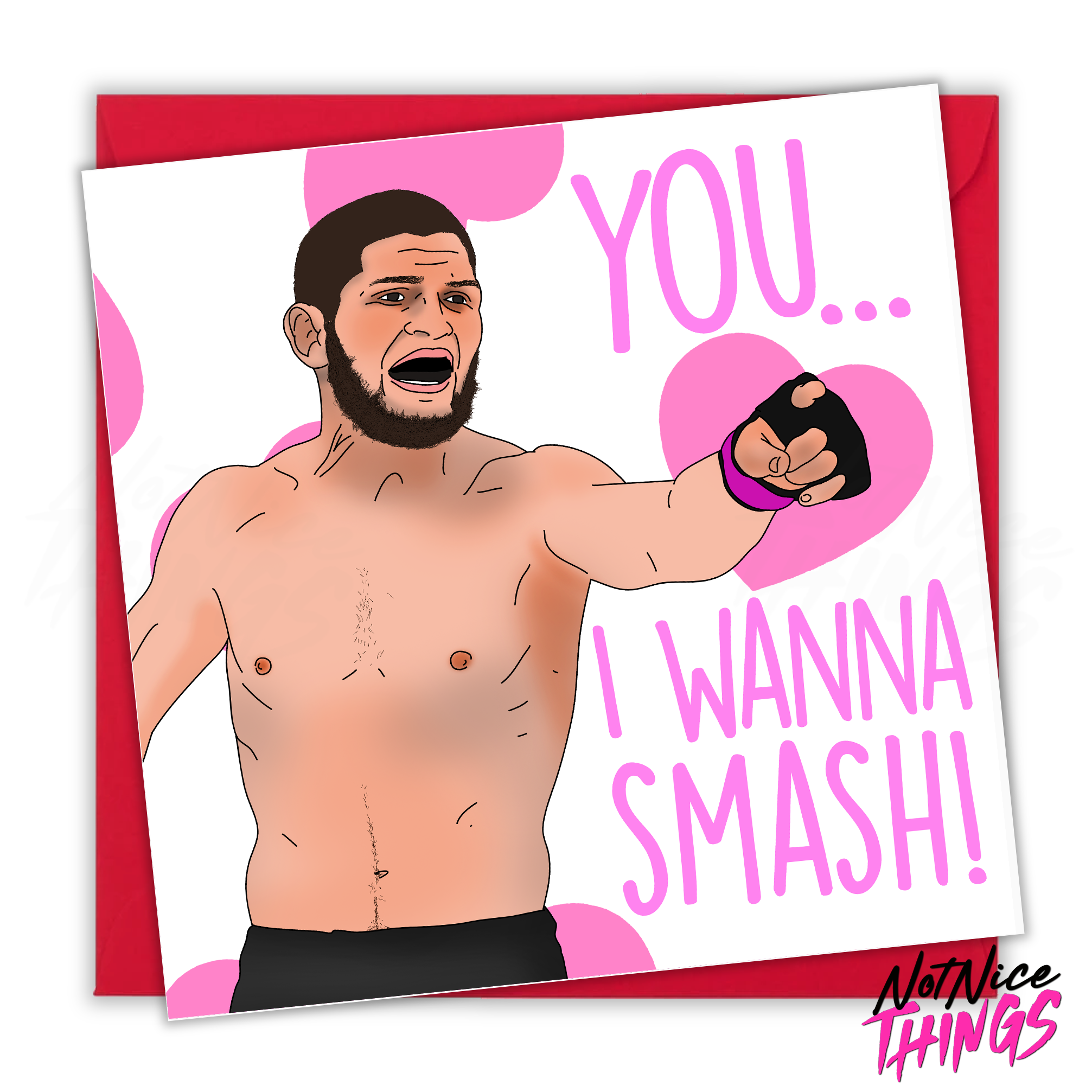 Funny Khabib Nurmagomedov Valentines Day Card, Rude MMA Valentines Card, UFC Valentine's Card for boyfriend, for girlfriend, Husband, Wife