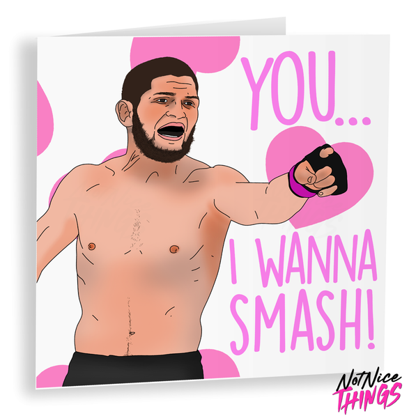 Funny Khabib Nurmagomedov Valentines Day Card, Rude MMA Valentines Card, UFC Valentine's Card for boyfriend, for girlfriend, Husband, Wife