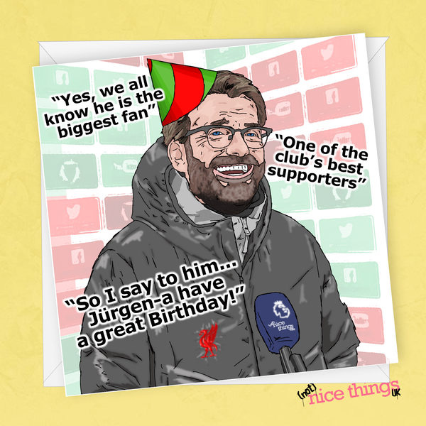 Jurgen Klopp Birthday Card for Son, Liverpool Birthday Card, Brother Birthday Card, Liverpool Card for Dad, Mo Salah, Mane, Liverpool FC