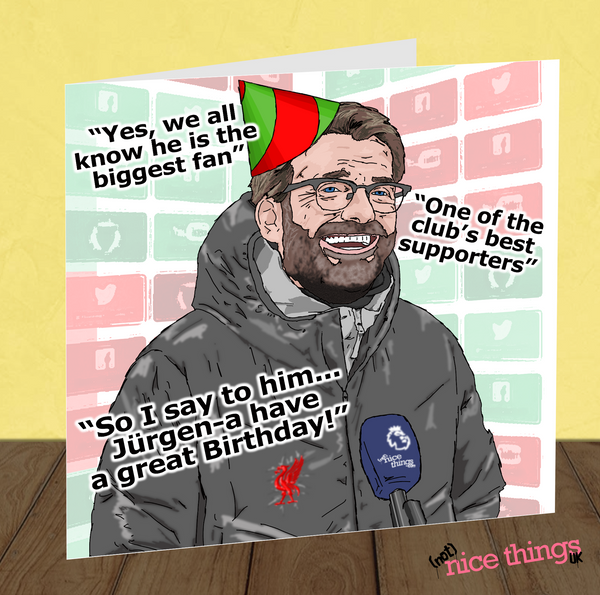 Jurgen Klopp Birthday Card for Son, Liverpool Birthday Card, Brother Birthday Card, Liverpool Card for Dad, Mo Salah, Mane, Liverpool FC