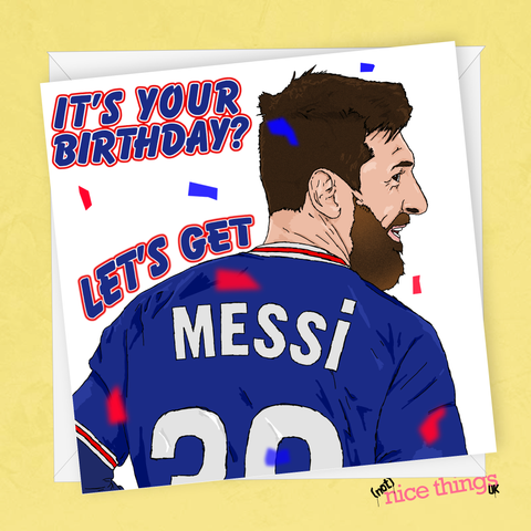 Lionel Messi Birthday Card, PSG Birthday Cards for Him, Football Birthday, Paris Saint Germain, Mbappe, Boyfriend, Dad, Brother, Football