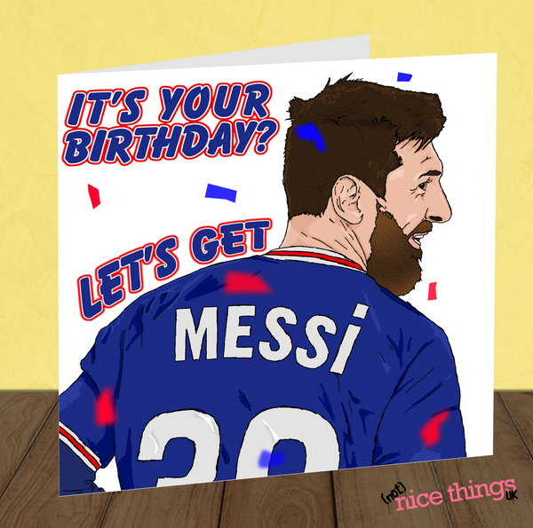 Lionel Messi Birthday Card, PSG Birthday Cards for Him, Football Birthday, Paris Saint Germain, Mbappe, Boyfriend, Dad, Brother, Football