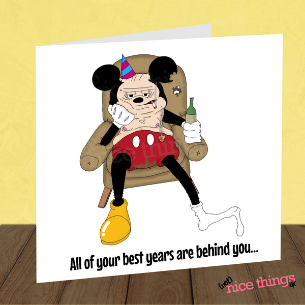 funny birthday card, funny disney birthday card, personalised birthday, offensive greetings card, horrible bday card, rude birthday card, funny mickey mouse cards, funny greetings card, customizable birthday card, alternative greetings card, alternative birthday card, personalised custom card, Adult birthday card