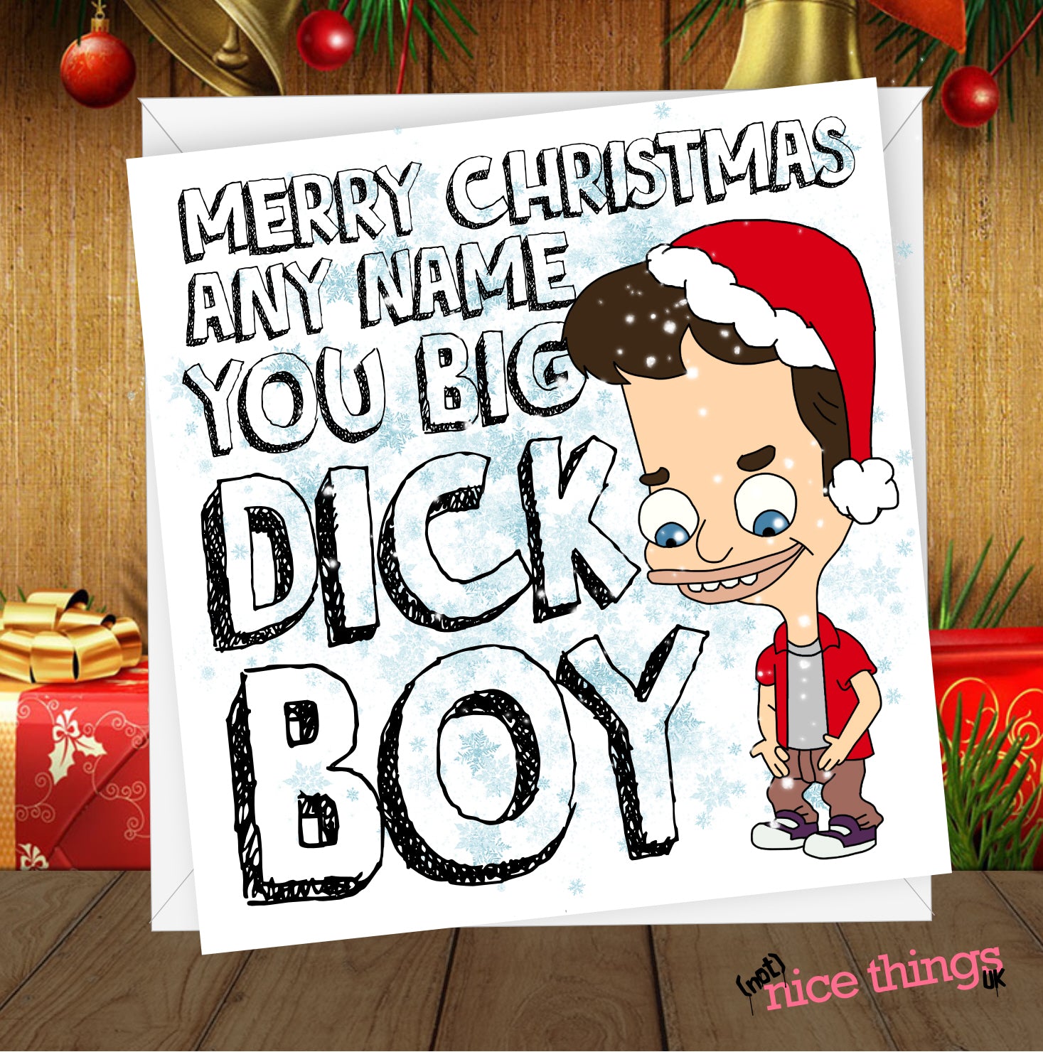 Personalised Big Mouth Christmas Card | Funny Christmas Card