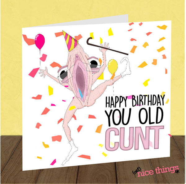 Old Cunt Birthday Card | Rude Birthday Card