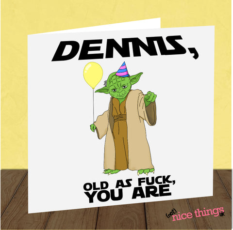 Personalised Rude Yoda Birthday Card | Funny Birthday Card, Dirty Cards