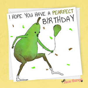 Pearfect Birthday Card, Birthday Card for him, Vegetarian, Funny Card, Birthday Card for Her, Vegetarian, Vegan Gift, Ironic Birthday,