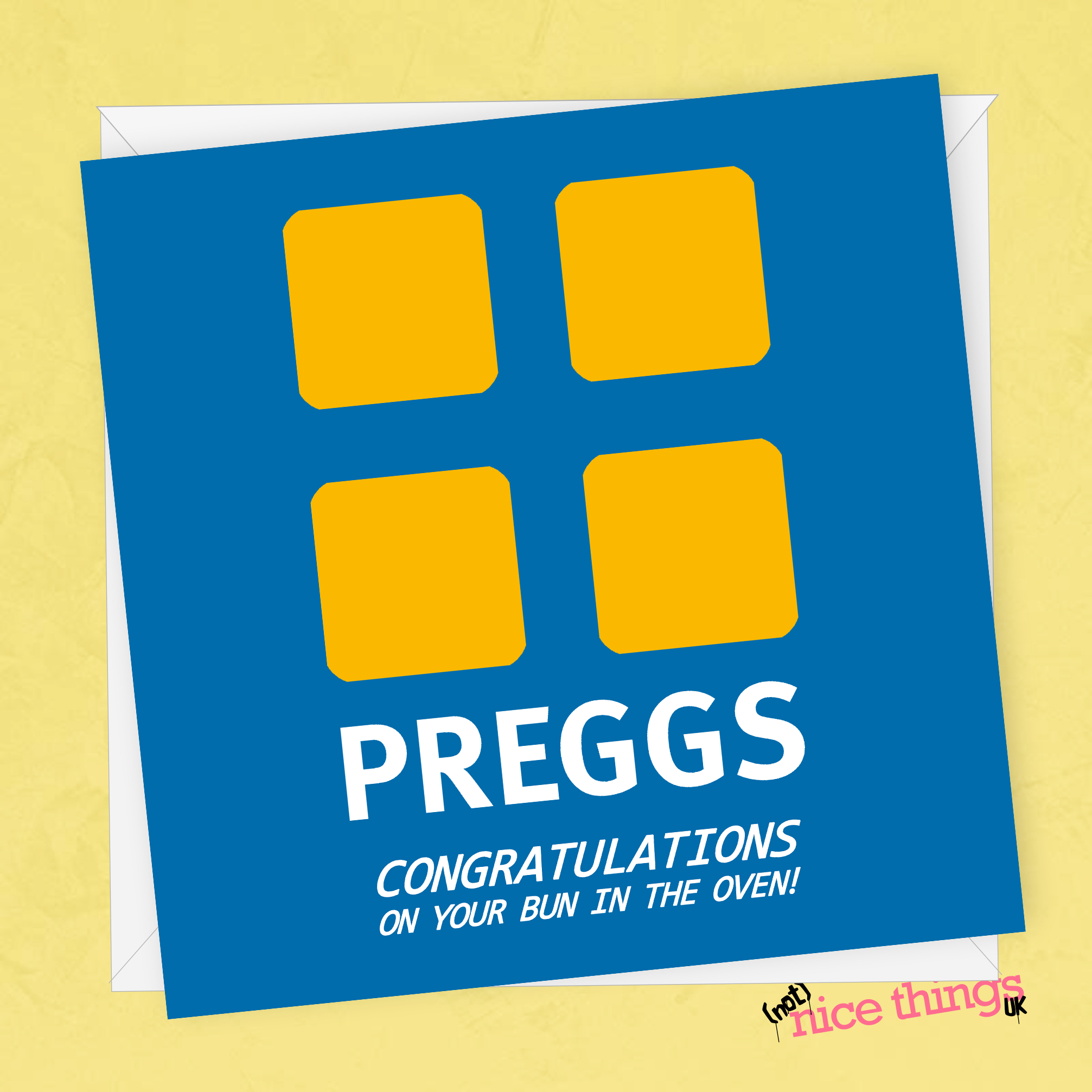 Preggs - Bun in the oven, Funny Pregnancy Card, New Baby Card, Congratulations, Baby boy, Baby Girl, Baby Shower Gift, New Baby gift