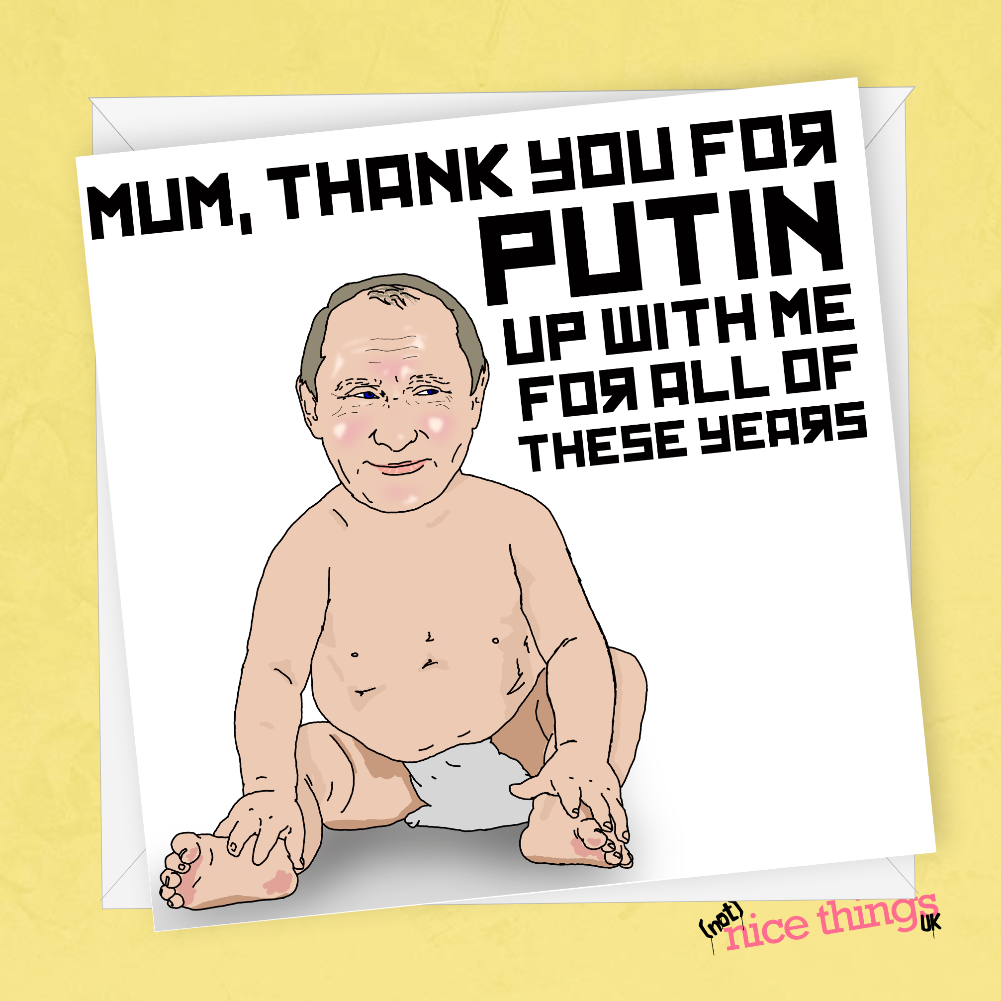 Vladmir Putin Mothers Day Card, Pun Mothers Day Card, WW3, Rude Mothers Day Gift, Funny Cards for Mum, Russia, Ukraine, Trump, Boris,