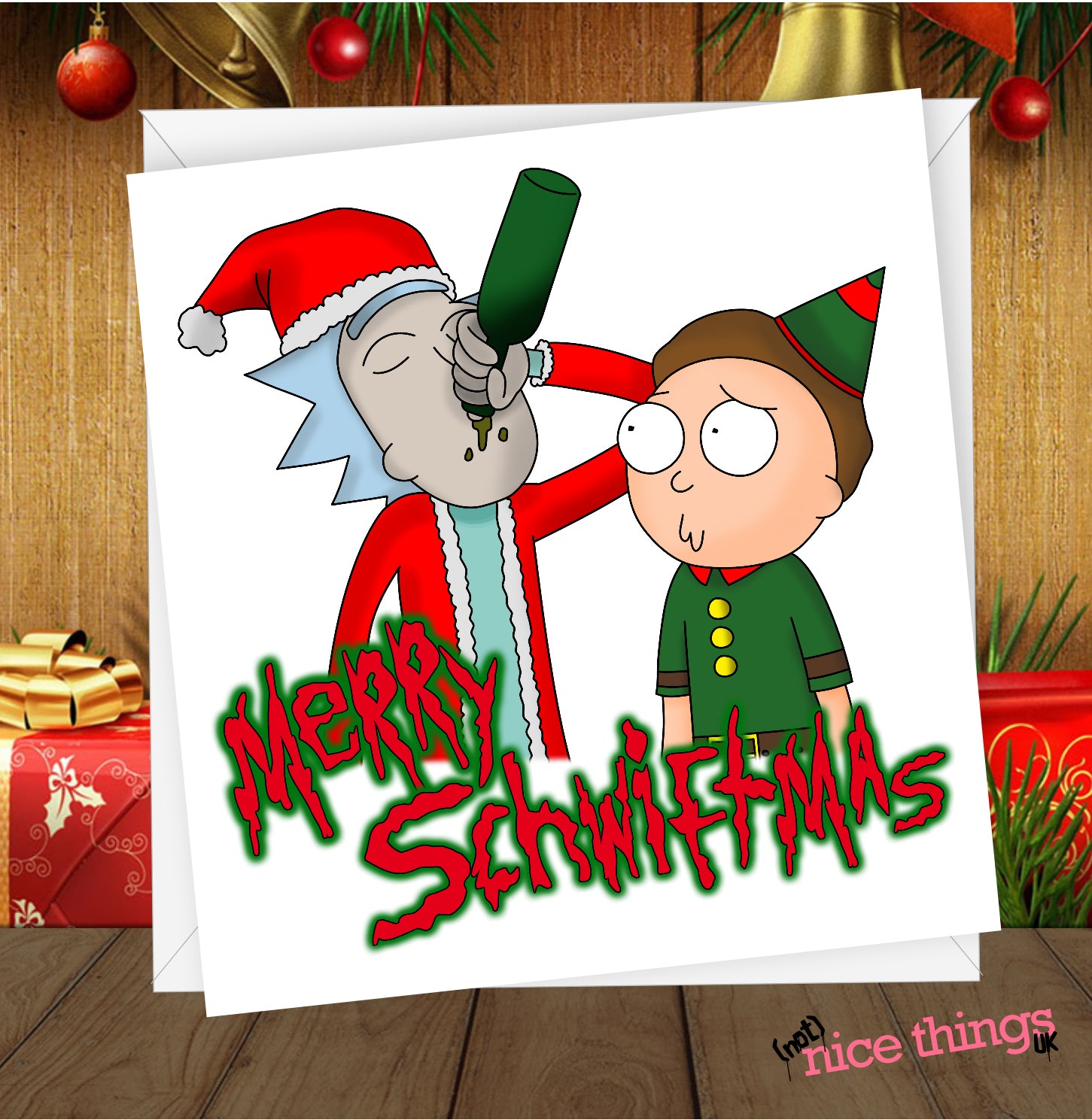 Rick and Morty Funny Christmas Card, Schwiftmas Christmas Greetings Card for him, for her, Boyfriend, Girlfriend, Friend
