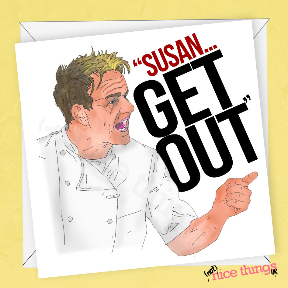 Funny offensive leaving card. Funny Gordon Ramsay card, Goodbye card, Good Luck Card