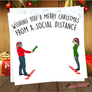 Social Distance Funny Christmas Card, Lockdown Christmas Cards, Quarantine Christmas Cards for Him, For Her, Cards for Dad, For Mum