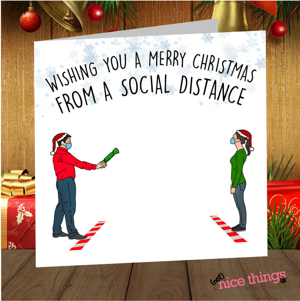 Social Distance Funny Christmas Card, Lockdown Christmas Cards, Quarantine Christmas Cards for Him, For Her, Cards for Dad, For Mum