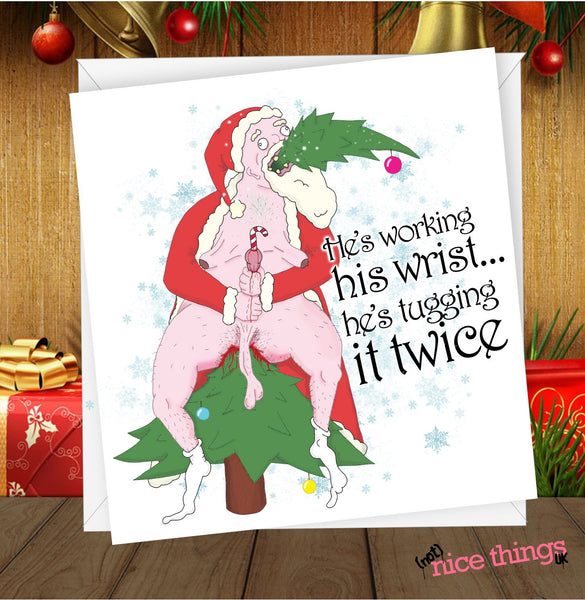Dirty Santa Rude Christmas Card, Funny Christmas Cards, Adult Cards for him, her, for Boyfriend, Husband, Girlfriend
