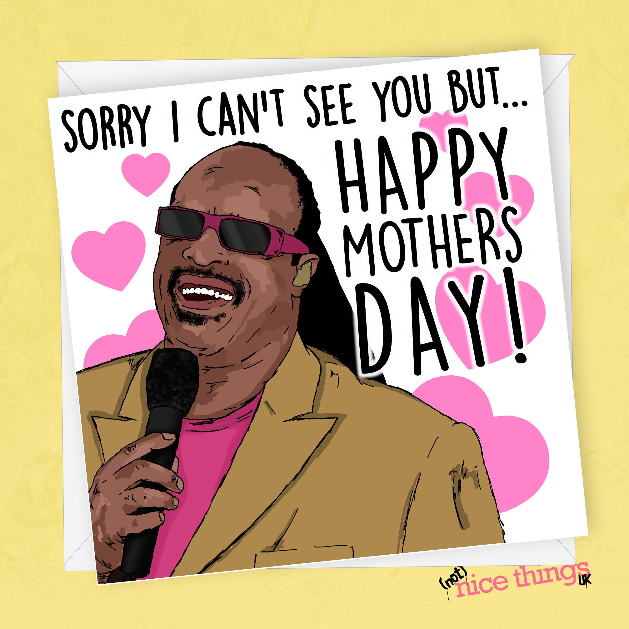Stevie Wonder Mother's Day Card, Distance Mothers Day Card, Card for her, Best Mum Card for Mum, Mother, Mom, Personalised, Personalized