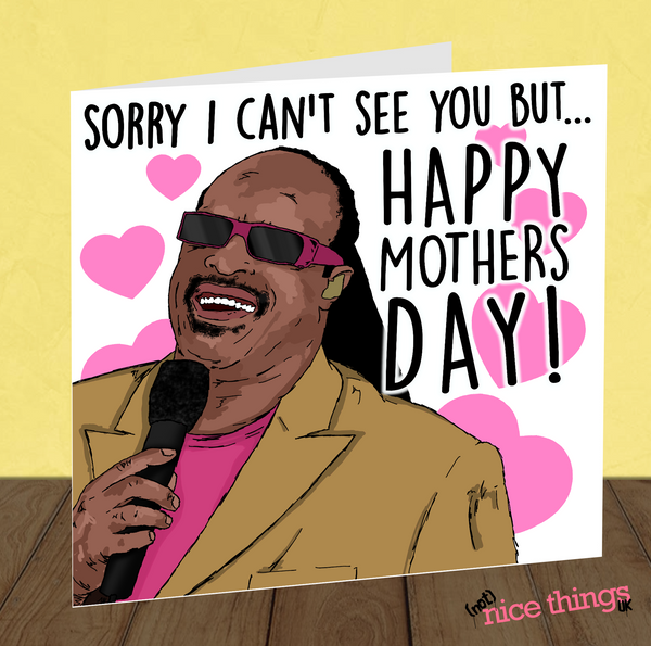 Stevie Wonder Mother's Day Card, Distance Mothers Day Card, Card for her, Best Mum Card for Mum, Mother, Mom, Personalised, Personalized