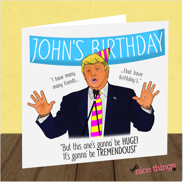 Personalised Donald Trump Birthday Card | Funny Birthday Card