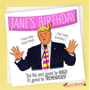 Personalised Donald Trump Birthday Card | Funny Birthday Card