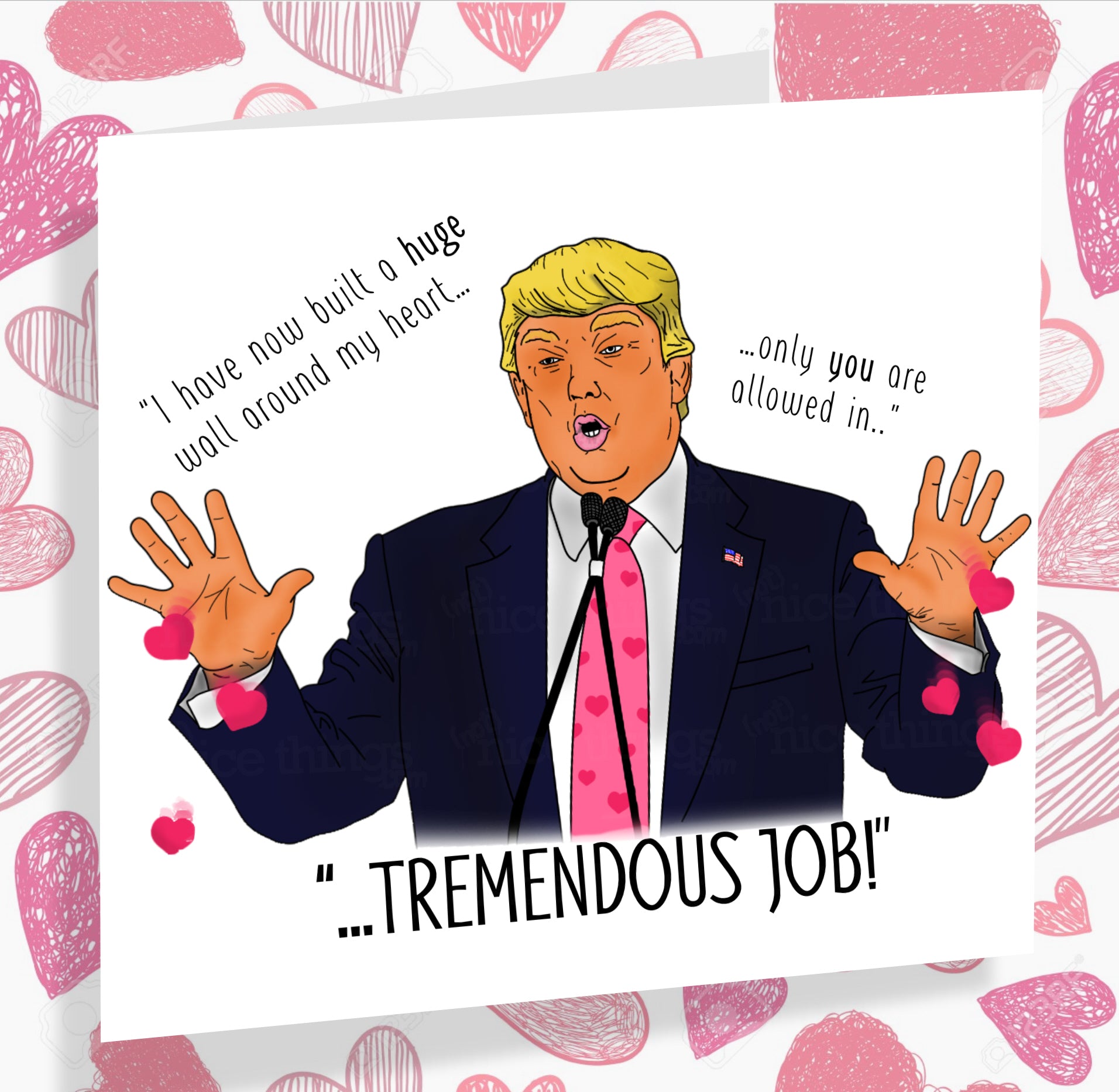Funny Donald Trump Valentines Card | Joke Card, Funny Valentines Cards for him, Cards for her, Cards for girlfriend, Boyfriend, Fiance, Wife