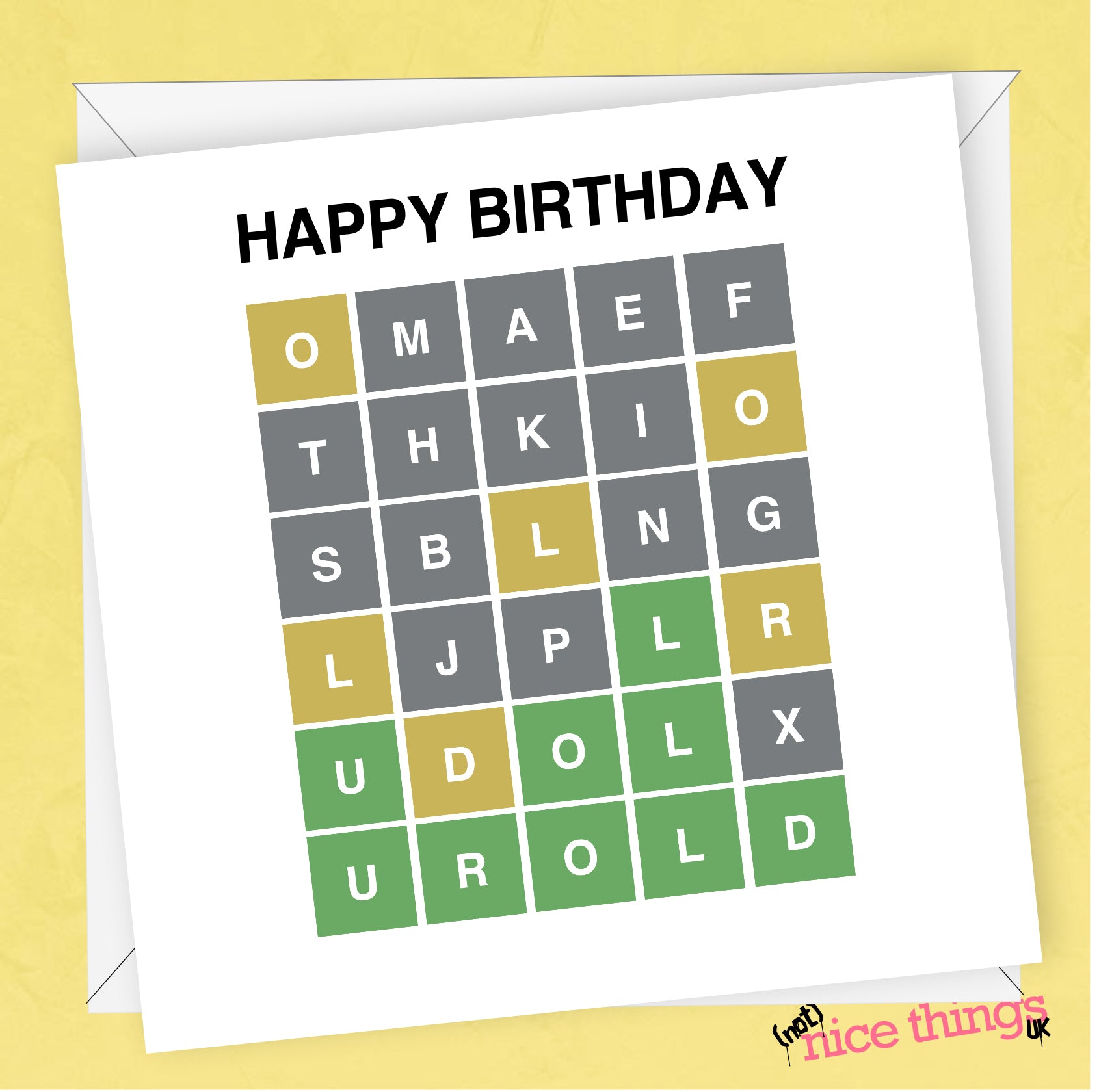 Wordle Birthday Card, Funny Card for Him, For Her, Card for 30th, for 40th, Gift for 30th, iPhone App, Tech, Game, Wordle Gift, Scrabble