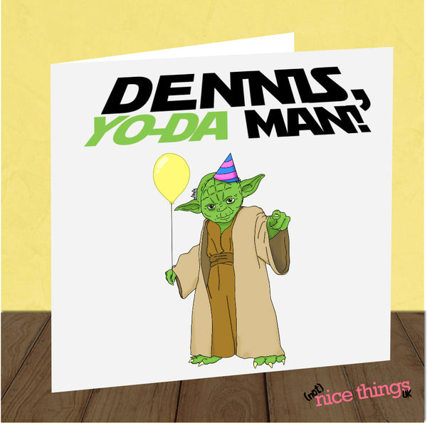 funny birthday card, Star wars birthday card, personalised birthday, offensive greetings card, horrible bday card, rude birthday card, Yoda cards, funny greetings card, customizable birthday card, alternative greetings card, alternative birthday card, personalised custom card, Adult birthday card