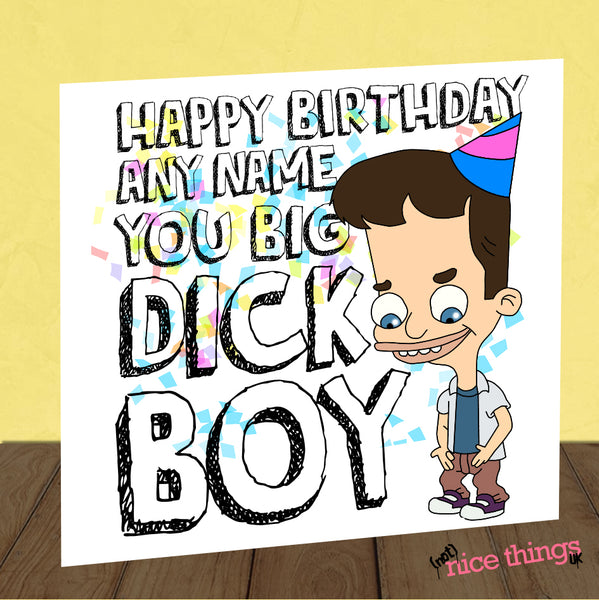 Personalised Big Mouth Funny Birthday Card, For Him, Boyfriend, Husband, Rude Birthday Card, Dick, Netflix