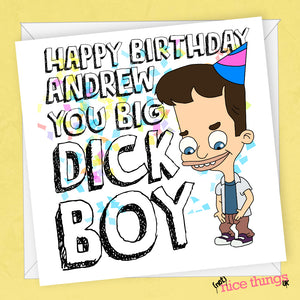 Personalised Big Mouth Funny Birthday Card, For Him, Boyfriend, Husband, Rude Birthday Card, Dick, Netflix