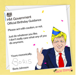 Boris Johnson Funny Birthday Card, Covid 19 Birthday Card, Card for Him, For her, Rude birthday card, Virus, UK Government, Lockdown
