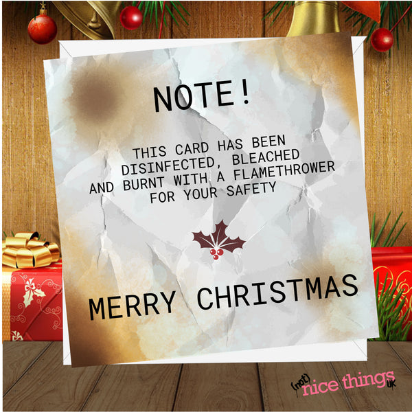 Disinfected Funny Christmas Card, Lockdown Christmas Cards, Social Distance Christmas Cards for Him, For Her, Cards for Dad, For Mum
