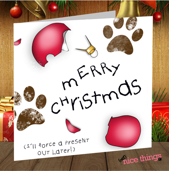 Christmas Card from Dog, Funny Dog Card, Doggy Mum, Doggy Dad, Gift from pet, for dog lover, gift for pet, animal lover, husband, wife 