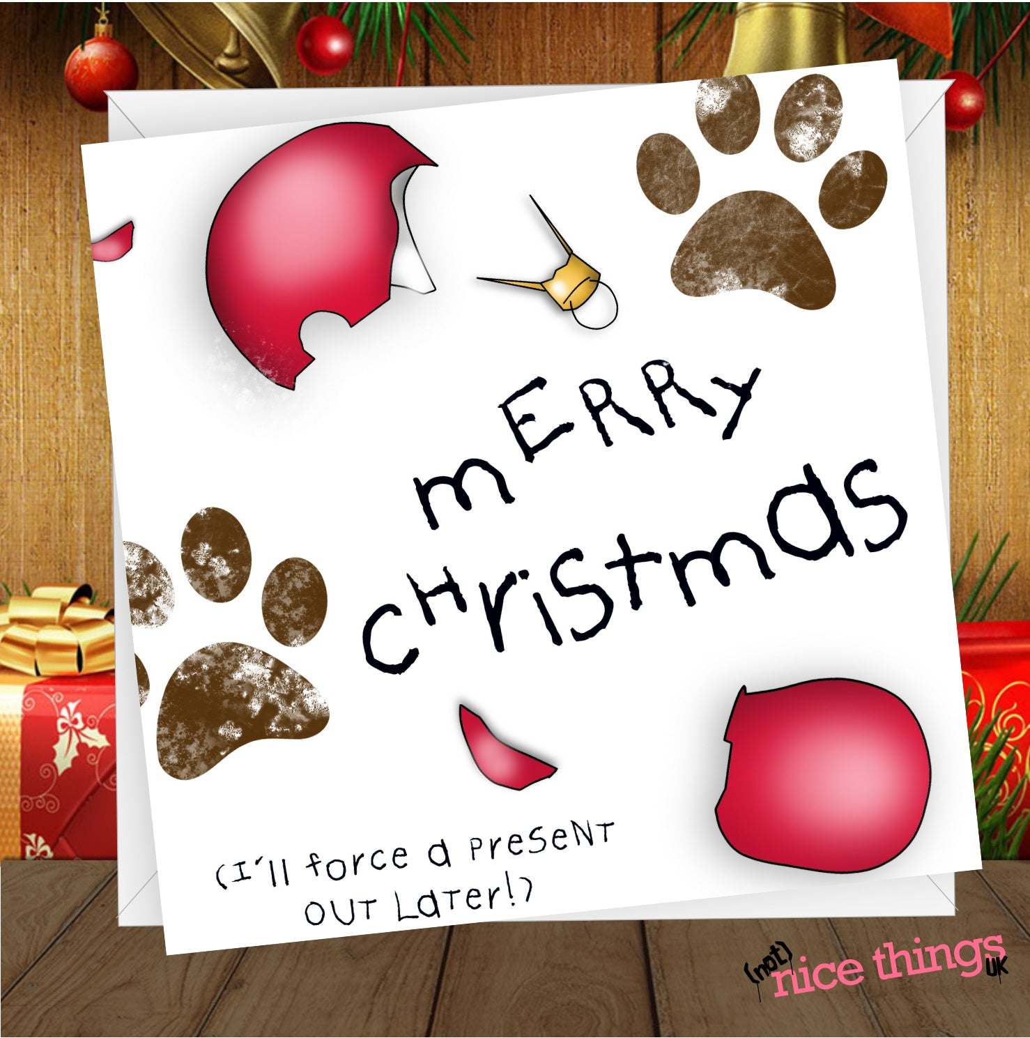 Christmas Card from Dog, Funny Dog Card, Doggy Mum, Doggy Dad, Gift from pet, for dog lover, gift for pet, animal lover, husband, wife 