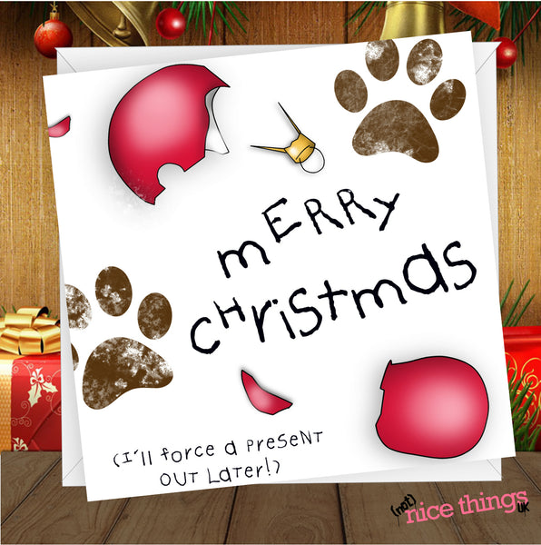 Christmas Card from Dog, Funny Dog Card, Doggy Mum, Doggy Dad, Gift from pet, for dog lover, gift for pet, animal lover, husband, wife 