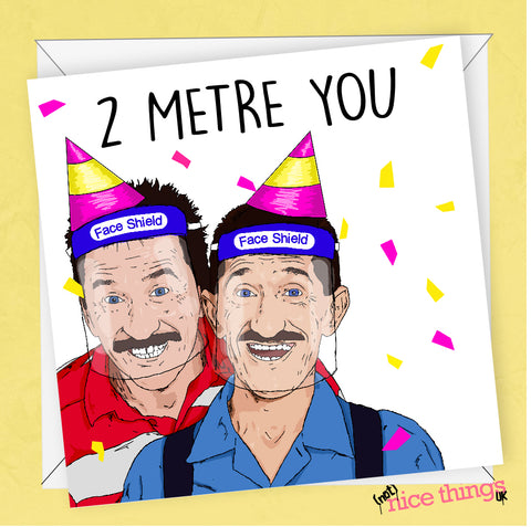 Chuckle Brothers Funny Birthday Card, 2 metres, Lockdown Cards, Social Distanced, Birthday Cards for Him, For Her, Lockdown Birthday Active