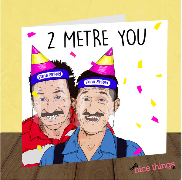 Chuckle Brothers Funny Birthday Card, 2 metres, Lockdown Cards, Social Distanced, Birthday Cards for Him, For Her, Lockdown Birthday Active