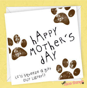 Funny Mothers Day Card from Dog, Funny Dog Mum, Puppy, Dog Owner, Dog Mother's Day