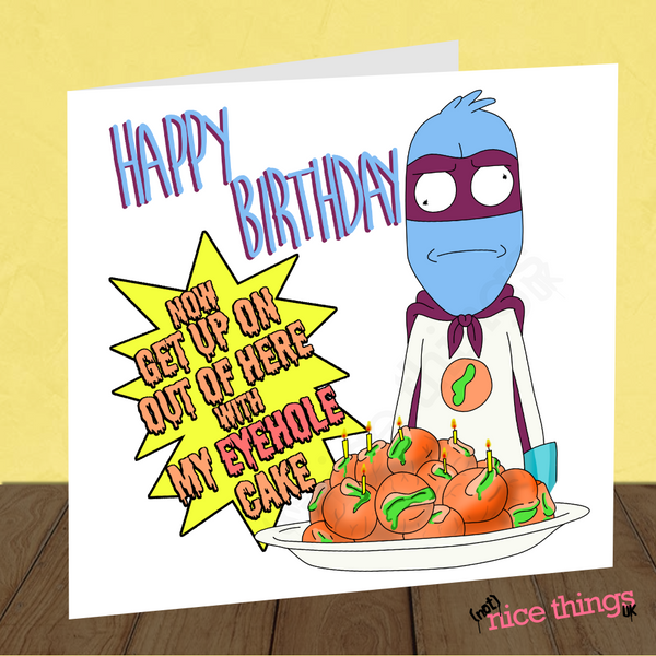 rick and morty anniversary card, rick and morty gift, eyehole man, funny anniversary card for husband, for wife, girlfriend, boyfriend