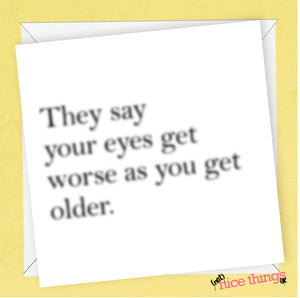 Bad Eyesight Funny Birthday Card, Funny Blurred Vision Card, Old Age, For Him, Her, Mum Dad, Glasses, 40th 50th 60th birthday cards