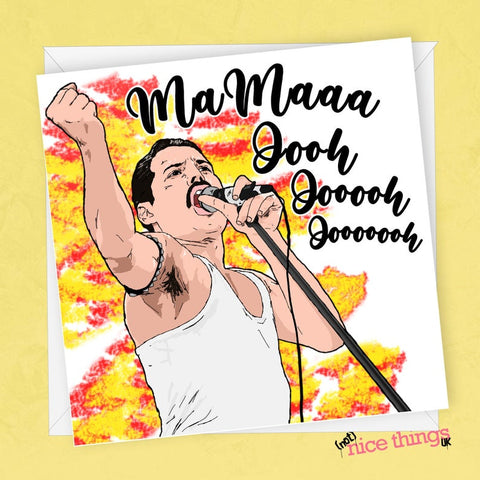Freddie Mercury Mother's Day Card, Queen Mothers Day Card, Card for her, Queen Card for Mum, Mother, Mom, Bohemian Rhapsody