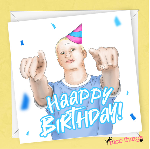 Erling Haaland Birthday Card, Football Birthday Card, Cards for Dad, For Brother, Football gift for Him, Husband, Manchester City