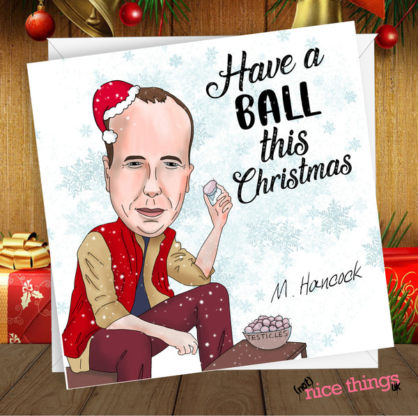 Matt Hancock Funny Christmas Card, Funny Cards for Mum, Dad, Political Christmas Card, Balls Tories Labour, Boris, Funny Cards