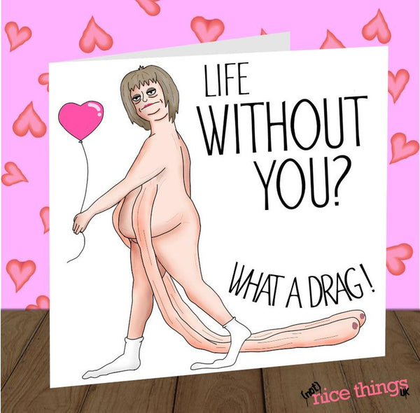 What a Drag Funny Valentines Day Card, Rude Boobs Valentines Card, Valentine's Card for boyfriend, Fiance, Husband