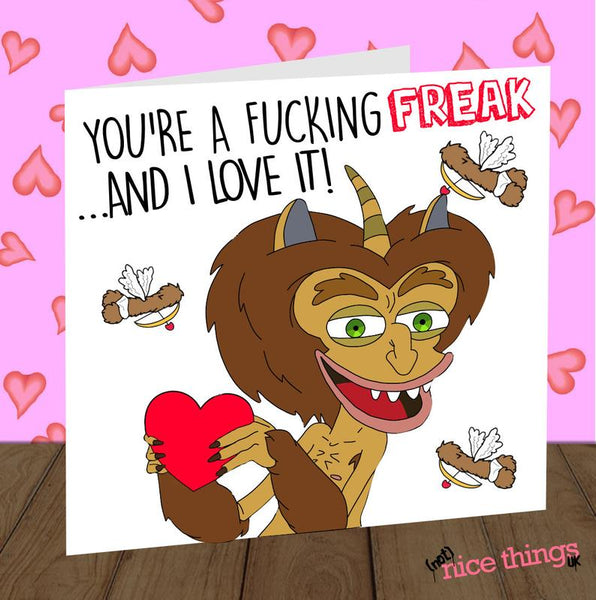Big Mouth Funny Valentines Day Card, Maury Hormone Monster, Rude Valentine's Cards for girlfriend, for boyfriend, For him, For her