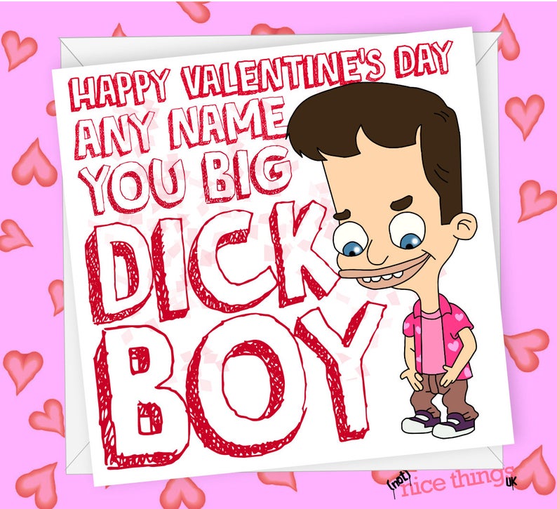 Personalised Big Mouth Valentines Day Card, Funny Valentine's day Card, Rude Card for boyfriend, For him, For husband, Hormone Monster