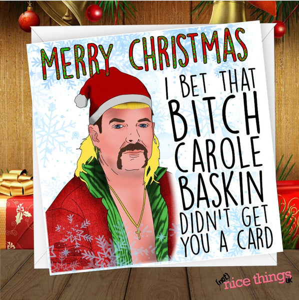 Joe Exotic Funny Christmas Card, Tiger King Christmas Cards, Virus cards for Him, Her, Dad, Mum, Lockdown Christmas 2020, Exotic Christmas