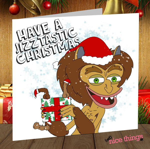 Hormone Monster Funny Christmas Card, Big Mouth Rude Christmas Card, Big Mouth Cards For Him, For Her, For Boyfriend, Girlfriend, Dad