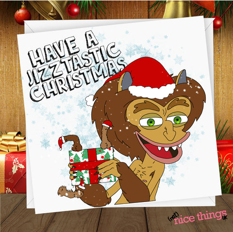 Hormone Monster Funny Christmas Card, Big Mouth Rude Christmas Card, Big Mouth Cards For Him, For Her, For Boyfriend, Girlfriend, Dad