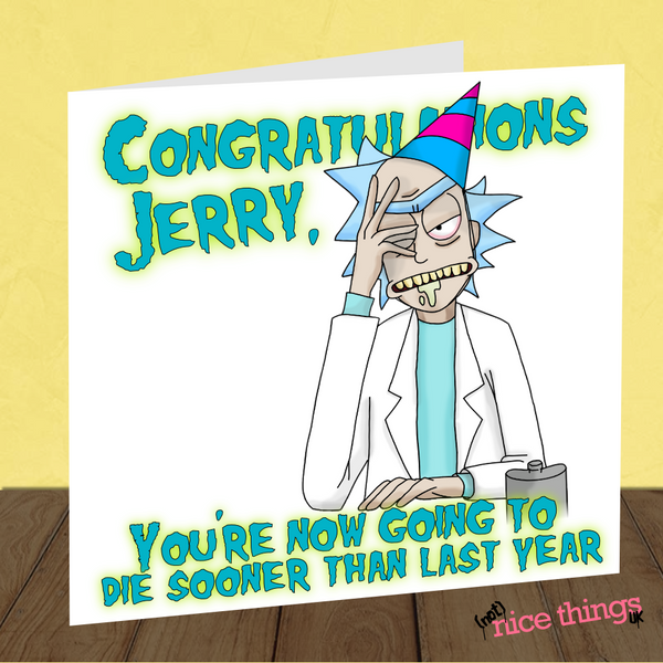 rick and morty birthday card, rick and morty gift, pickle rick, funny anniversary card for husband, for wife, girlfriend, boyfriend